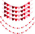 Fovths 6 Pack Valentines Day Garland Set 60 Balls Felt Garland and 40 Pieces Felt Heart Garland Banner Red Pink White Pom Pom Garland for Valentine Day Decorations, No DIY