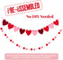 Fovths 6 Pack Valentines Day Garland Set 60 Balls Felt Garland and 40 Pieces Felt Heart Garland Banner Red Pink White Pom Pom Garland for Valentine Day Decorations, No DIY