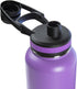 Thermoflask Double Stainless Steel Insulated Water Bottle with Two Lids, 32 Ounce, Plum