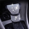 MLOVESIE Leather Auto Gear Shift Knob Cover with Crystal Glitter Bling Rhinestones for Girls,Lady Universal Fit (Bling) (White)