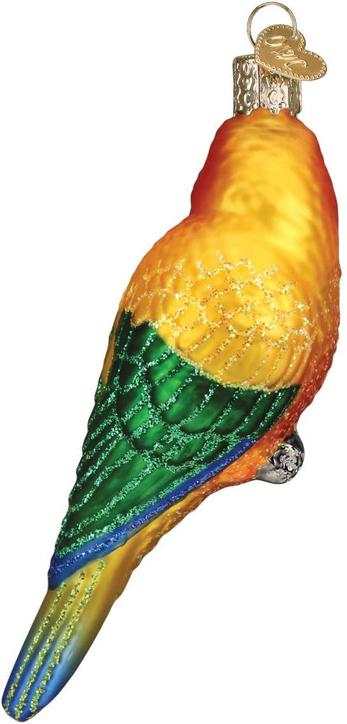 Old World Christmas Sun Conure Glass Ornament Free Box 16133 New