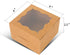 KPOSIYA 60 Pcs Brown Bakery Boxes with Window Individual Cupcake Boxes 4x4x2.5 Inches Cookie Boxes Kraft Paper Brown Gift Box for Pastries, Cookies, Pie, Donuts, Macaroon (60, Brown)