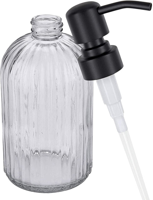 okasi Soap Dispenser Replacement Pump,2pack Black-Colored Brushed Metal Lotion Pump Parts,Soap Dispenser Pumps Fit Standard 8oz 16oz Boston Round Bottles, Stainless Steel