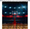 Goodcare Basketball Shower Curtain Basketball Court Sport Arena and Hoop Rim Indoor Training Exercising Stadium Picture, Cloth Fabric Bathroom Decor Set with Hooks, 71X71 in