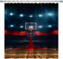 Goodcare Basketball Shower Curtain Basketball Court Sport Arena and Hoop Rim Indoor Training Exercising Stadium Picture, Cloth Fabric Bathroom Decor Set with Hooks, 71X71 in