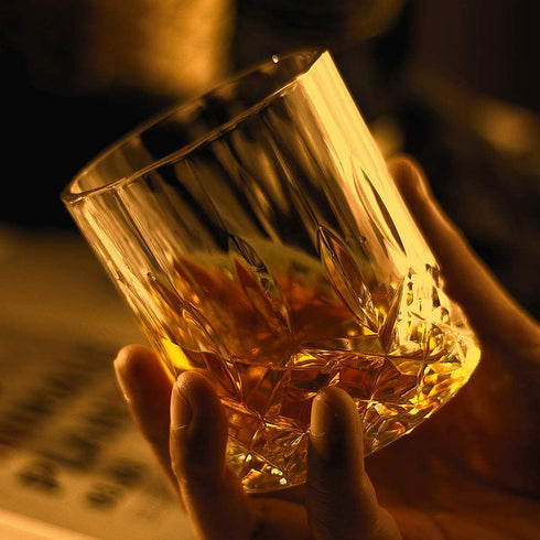 Bavel Old Fashioned Whiskey Glasses,11 OZ Scotch Glasses Set of 4,Premium Cocktail Glass,Bourbon and Scotch,Style glasses for Glassware Lover (Set of 4)