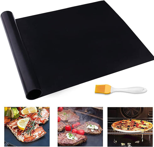 CHERAINTI Grill Mat Oven Liner 70"x16" Non-Stick Reusable Barbecue BBQ Mat, Cut to Any Size, for Gas Grill, Charcoal, Electric Grill, Electric Oven, Heat Resistant