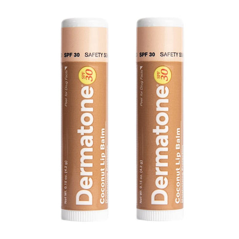 Dermatone Lip Balm SPF 30 | Moisturizing | Formulated to Soothe & Replenish Chapped and Cracked Lips (Coconut Lip Balm, 0.15 Oz Pack of 2)