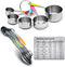 Sunnyac 12 Pieces Measuring Cups and Spoons Set, Including 5 Stackable Stainless Steel Measuring Cups, 6 Double Sided Magnetic Measuring Spoons and 1 Metal Plate for Dry and Liquid Ingredients
