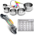 Sunnyac 12 Pieces Measuring Cups and Spoons Set, Including 5 Stackable Stainless Steel Measuring Cups, 6 Double Sided Magnetic Measuring Spoons and 1 Metal Plate for Dry and Liquid Ingredients