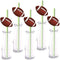 Football Party Straw Decor, 24-Pack Football Sports Boy Girl Baby Shower Or Birthday Party Decorations, Paper Decorative Straws