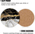 ATEDEANEI Black Marble Drink Coasters with Holder, Ceramic Absorbent Coaster Sets of 4,Non-Slip Cork Base,Housewarming Gifts