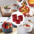 FE Ramekins, Lace Emboss Ramekin 8 oz Oven Safe, Creme Brulee Set of 6, Ceramic Souffle Dish for Baking Dessert and Cake (Apple Red)