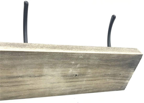 Wall Mounted Coat Rack,Sageme Wooden Entryway Vintage Rustic Coat Rack Hat Hanger Rack Zinc die-cast 4-Hook Rail for The Entryway, Bathroom, Bedroom, Kitchen, Mudroom Pinewood Alloy 4-Hook
