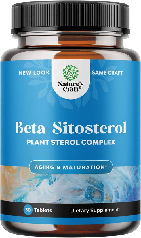 Plant Sterols Complex with Beta Sitosterol - 500mg Beta-Sitosterol Sterols and Stanols Supplement for Heart Health and Prostate Support - Heart and Prostate Health Supplement for Men - 30 Tablets