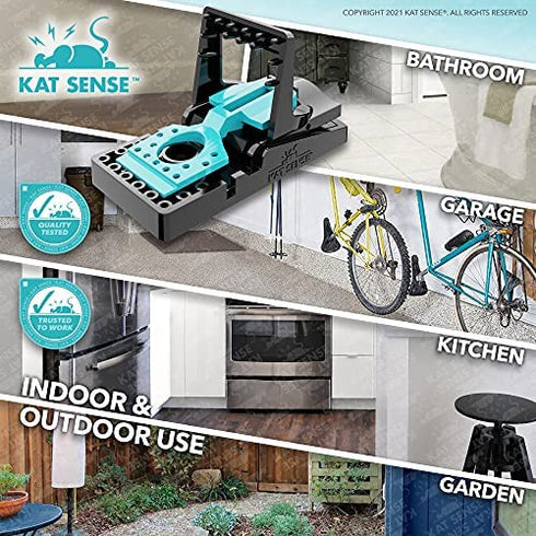 Kat Sense Mouse Traps for Indoor 'N Outdoor Use for House, Instant Humane Kill Snap Trap, Pack of 6 Pest Control Mice Traps That Work