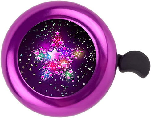 Kids Bike Bell, Aluminum Bicycle Bell for Kids Girls Toddlers Gifts, Cute Clear Sound Children's Bike Accessories Bell Ring, Adjustable Size Lovely Bike Horn Purple
