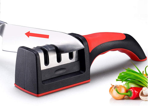 MICPANG Knife Sharpener 3 Stage Knife Sharpening Tool for Dull Steel, Paring, Chefs and Pocket Knives to Repair, Restore and Polish Blades