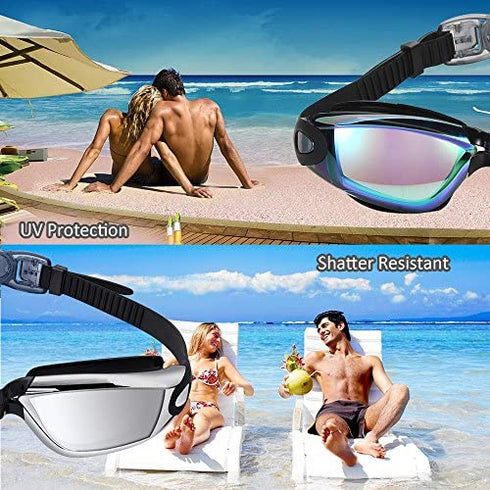 Aegend Swim Goggles, 2 Pack Swimming Goggles No Leaking Adult Men Women Youth