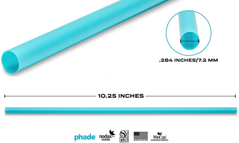 phade Eco-Friendly Sustainable Marine Biodegradable Compostable Giant Straws, Individually Wrapped, 10.25" - 250 Count