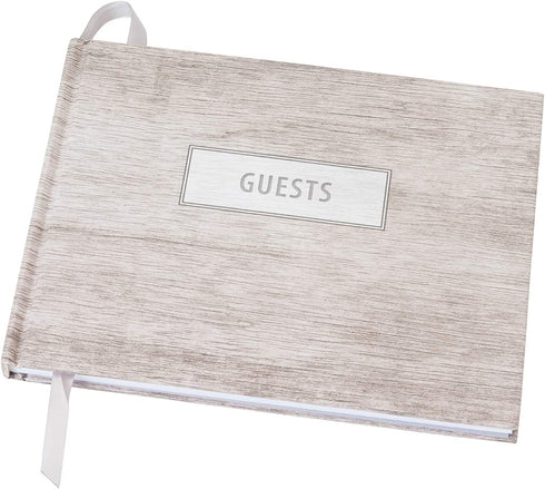 Global Printed Products Wedding Guest Book 9"x7" (Grey Wood) - WGB-Gry