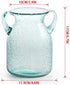MDLUU Seeded Glass Vase 7" Tall, Double Ear Flower Vase, Handblown Vase Clear, Decorative Vase for Dining Room, Bedroom, Bathroom, Mantel