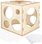 Auihiay 12 Holes Wood Balloon Sizer Cube Box with 200 PCS Balloon Glue Points, Collapsible Balloon Size Measuring Tool for Balloon Garland Balloon Columns Balloon Arches Decorations (2-10 INCH)