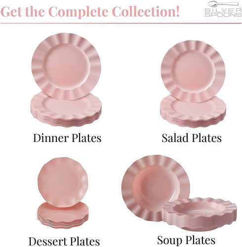 PINK PLASTIC PLATES | Disposable Dinner Plates | Veil | 11.25 | 10 PC
