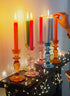 Talking Tables Blue Glass Candlestick Holder Taper Candle Stand for Indoor or Outdoor Dining, Elegant Dinner Party Decorations, Birthday, Garden, Wedding, Home D©cor