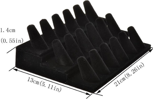 Bocar Black Velvet Finger Ring Display Showcase Organizer Holder Jewelry Storage Counter (18JZZ)
