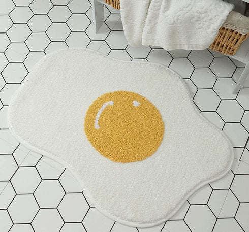 Bathroom Rug Mat, Cartoon Cute Funny Egg Shape, Ultra Soft and Water Absorbent Bath Rug, Bath Carpet, Machine Wash Dry, for Tub, Shower, and Bath Room, 17.7x25.5