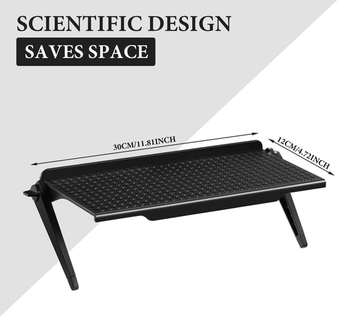 2 Pieces TV Top Shelf Screen Shelf Adjustable Monitor Top Shelf TV Top Storage Bracket Computer Screen Shelf for Cellphone Stand, Media Boxes, Game Console, Router and Home (Black, 11.8 x 4.7 Inch)