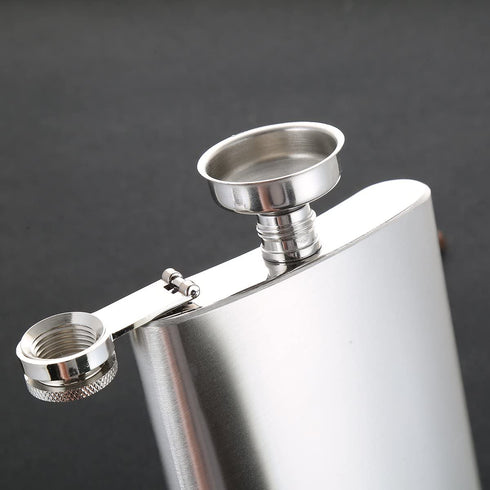 TOX TANEAXON 12 oz Classic Silver Pocket Whiskey Liquor Hip Flask with Funnel and Premium Box - Stainless Steel and Leak Proof