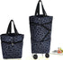 Collapsible Trolley Bags Folding Shopping Bag with Wheels Foldable Shopping Cart Reusable Shopping Bags Grocery Bags Shopping Trolley Bag on Wheels(Black)