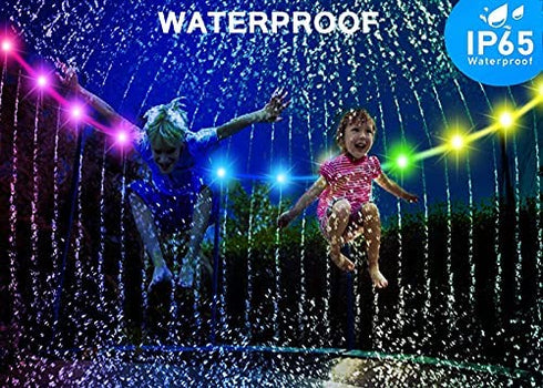 52Ft Trampoline Lights, SUVEUS Waterproof LED Lights for 16Ft 15Ft 14Ft 12Ft 10Ft Trampoline, 16 Colors Change with Remote and App Control, Sync up to Music, Super Bright for Kids to Play at Night