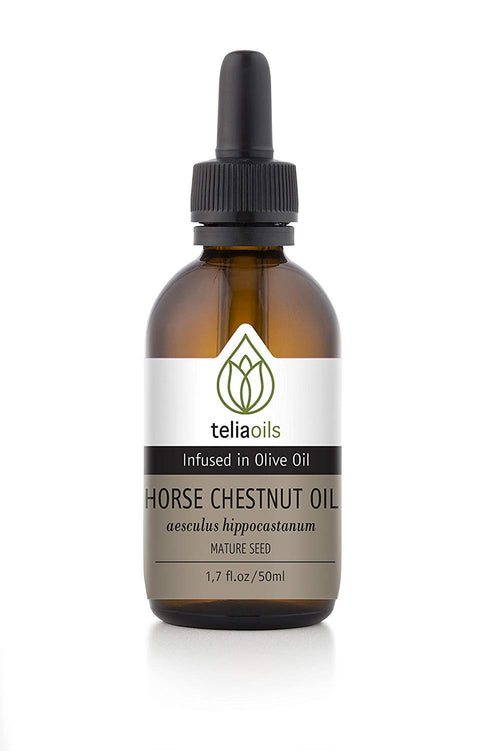 Teliaoils Horse Chestnut Infused Oil Extract (Macerated Oil), 1.7 Fl Oz - 50 Ml / an Anti-inflammatory and Antioxidant Oil - Excellent for Varicose Veins