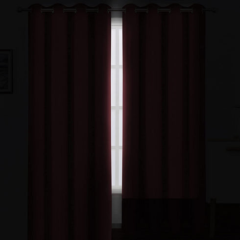 LEMOMO Burgundy Red Thermal Blackout Curtains/42 x 84 Inch/Set of 2 Panels Room Darkening Curtains for Bedroom