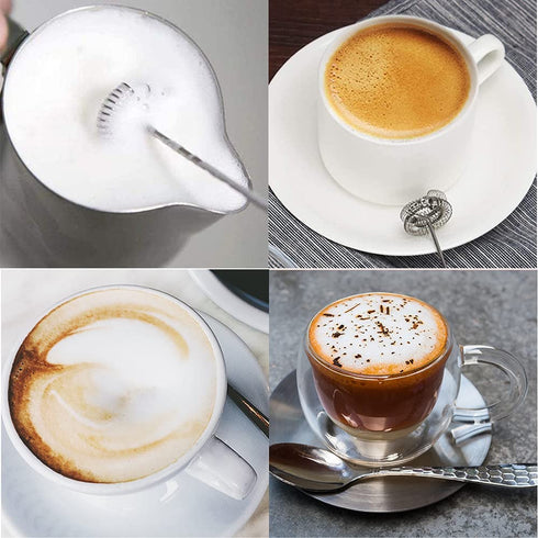 Qweeon Handheld Milk Frother,Coffee Frother Rechargeable Milk Frothers 3 Speeds Drink Mixer with 2 Stainless Whisk for Cappuccino Latte Red