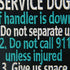 Service Dog If Handler is Down Vests/Harnesses Emblem Embroidered Fastener Hook & Loop Patch