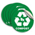 iSYFIX Compost Sticker for Trash Can Bins - 6 pack 5 inch – Premium Self-Adhesive Vinyl, Laminated for Weatherproof, UV Resistant, Perfect label stickers for containers, Ideal Sign for Kitchen, Office
