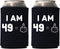 Veracco I AM 49+1 Middle Finger Years Can Coolie Holder 50th Birthday Gift Fifty and Fabulous Party Favors Decorations (Black, 6)