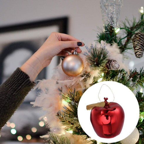 BESPORTBLE 24pcs Shatterproof Christmas Tree Baubles Apple Shaped Hanging Ornaments for Xmas Holiday Wedding Party Decoration (Red)