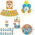 VWORK Blippi Party Supplies, Blippi Birthday Party Decorations for Kids and Teens, Include Banner, Hanging Swirls, Balloons, Cake Toppers, Plates