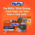 Hefty Ultra Strong Tall Kitchen Trash Bags, Blackout, Unscented, 13 Gallon, 40 Count