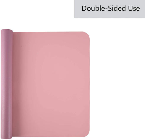 Weelth Multifunctional Office Desk Pad, 35.4" x 17" Waterproof Desk Pad Protector PU Leather Dual-Sided Desk Writing Pad for Office/Home (Purple/Pink, 35.4" x 17")