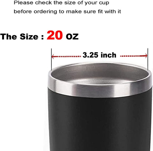 Asande Tumbler Lids Spillproof 20 oz, 4 Pack Splash Resistant Lid for Beast,Juro,Ozark Trail,Atlin,Coffee Mug and More Cooler Cup,Covers for 20 Ounce Tumbler (2 Black + 2 White) Black+White/4Pack