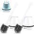 TRENTI Toilet Brush with Holder 2 Pack, Silicone Toilet Brush Set with Ventilated Holder and Long Ergonomic Handle, Flexible Silicone Toilet Brushes for Bathroom