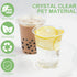 Zezzxu 50Pack 12oz Clear Plastic Cups with Hole Flat Lids and Straws, Crystal Clear PET Disposable Party Cups for Cold Drinks, Iced Coffee, Juice, Smoothie, Milkshake, Bubble Boba Tea