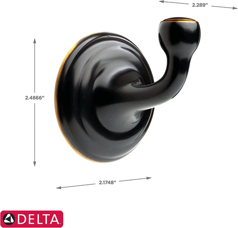 DELTA Windemere Towel Hook, Oil Rubbed Bronze, Bathroom Accessories, 70035-OB
