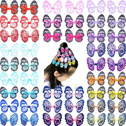 JOYOYO 48Pcs Mini Butterfly Hair Clips 2.5" Grosgrain Ribbon Hair Bows Alligator Clips for Baby Girls Toddler and Kids